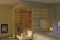 Cabine de sauna moderne en Sapin et verre