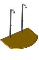 Douche ext�rieure sur mesure en Teck en demi-cercle pour paquebot, bateau de croisi�re